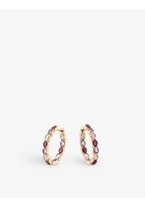 Classics 18ct rose-gold, 1.172ct diamond, ruby and sapphire earrings