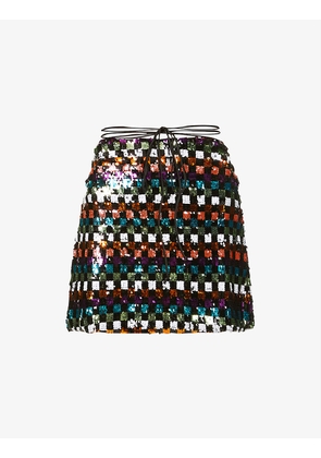 Liberty sequin-embellished mini skirt