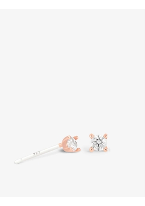 Mystic Simple 18ct rose gold-plated sterling silver and zirconia stud earrings