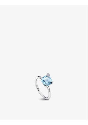 Peekaboo 18ct white-gold, 2ct aquamarine and 0.04ct diamond ring