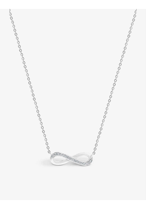 Infinity 18ct white-gold and 0.06ct diamond pendant necklace