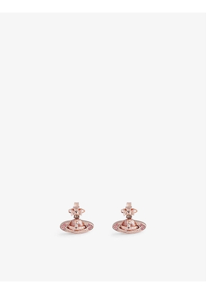 Pina Bas Relief rose gold-tone brass and cubic zirconia earrings