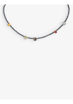 Kyanite 14ct yellow-gold vermeil sterling-silver, mixed gemstones and beaded necklace