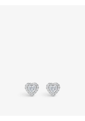 Aura Heart 18ct white-gold and 0.60ct diamond earrings