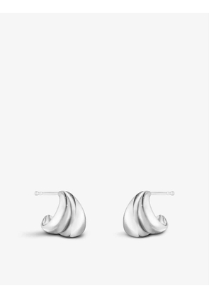 Curve sterling-silver open-hoop earrings
