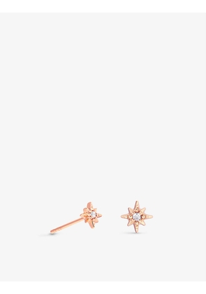 Twilight 18ct rose gold-plated recycled sterling-silver and cubic zirconia stud earrings