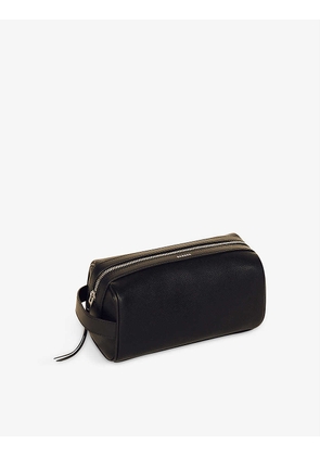 Grained leather wash bag