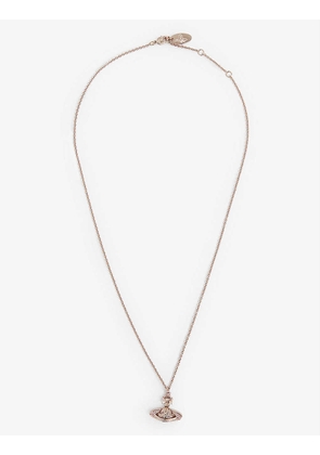 Pina Bas Relief rose gold-tone brass and cubic zirconia pendant necklace