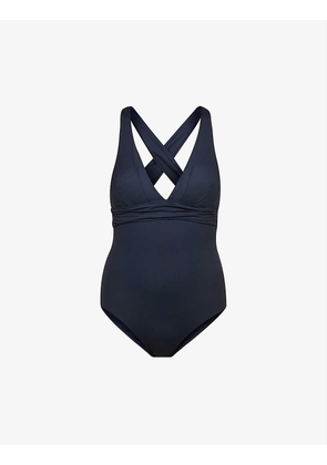 Collective V-neck stretch-recycled nylon swimsuit
