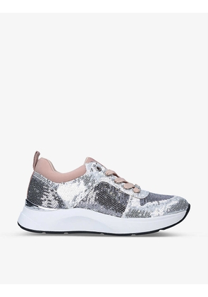 Sprint sequin-embellished woven trainers