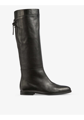 Cassandra tie-back leather knee-high boots