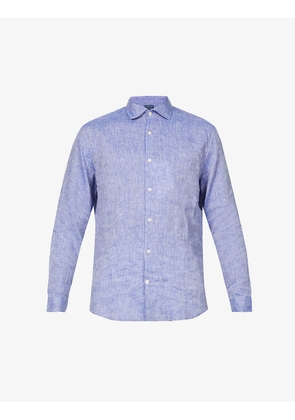 Antonio regular-fit cutaway-collar linen shirt