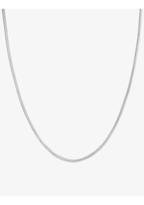 Oval Snake rhodium-plated brass necklace