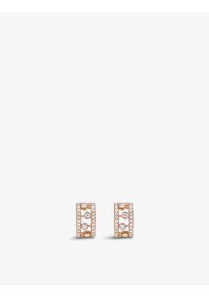 Dewdrop 18ct rose-gold and 0.68ct round-cut diamond hoop earrings