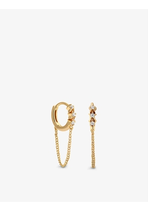 Twilight 18ct yellow gold-plated recycled sterling-silver and cubic zirconia huggie earrings