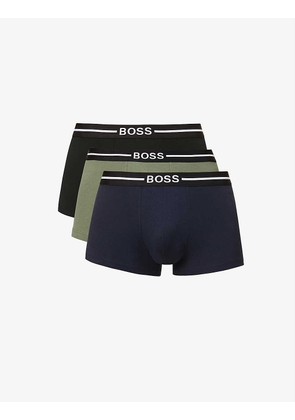 Logo-print pack of three stretch-cotton boxers