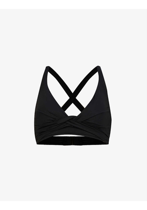 Collective DD wrap-front recycled nylon-stretch bra