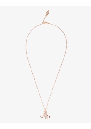 Nora rose-gold-plated brass and cubic zirconia necklace