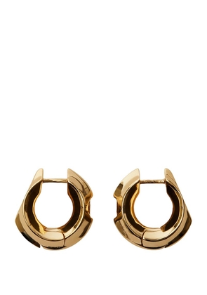 Burberry Gold-Plated Hollow Hoop Earrings