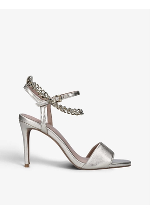 Halo chain-embellished leather sandals