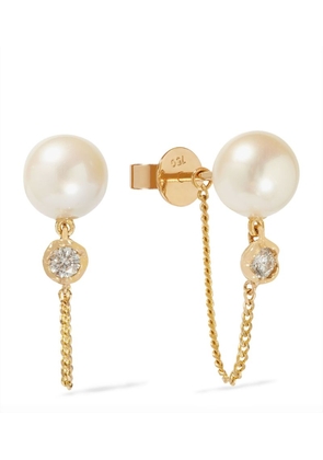 Annoushka Yellow Gold, Diamond and Pearl Earrings