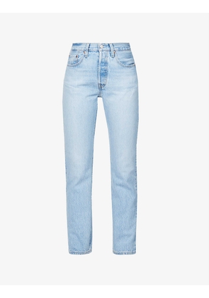 501 Straight-Leg High-Rise Stretch-Denim Jeans