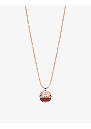Possession 18ct rose-gold, 1.54ct brilliant-cut diamond and carnelian pendant necklace