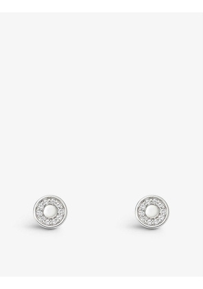 Cosmos small sterling-silver and white sapphire stud earrings