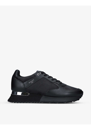Lux Runner Midnight leather and fabric trainers