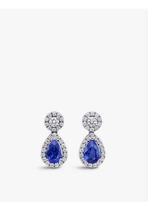 Classics 18ct white-gold 0.87ct sapphire and 0.35ct diamond earrings