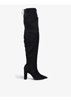 Second Skin wide-fit faux-leather over-the-knee boots