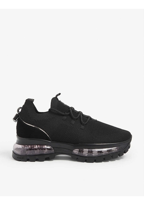 Lock Bubble Cleat suede and knitted low-top trainers