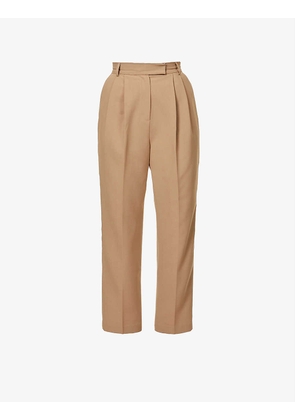 Bea tapered high-rise stretch-crepe trousers