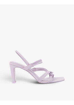 Faye triple-strap leather heeled sandals