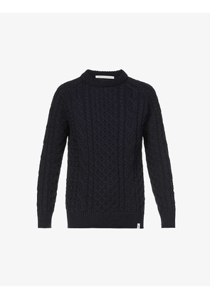 Funky cable-knit wool jumper