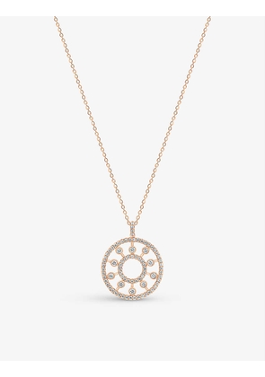Dewdrop 18ct rose-gold and 0.58 brilliant-cut diamond medallion necklace