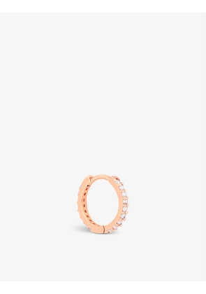 Dia Base 14ct rose gold-plated sterling silver and zirconia single hoop earring