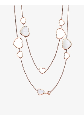 Happy Hearts 18ct rose-gold, diamond and mother-of-pearl sautoir necklace