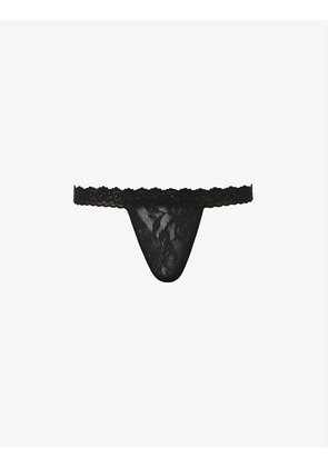 Signature mid-rise stretch-lace thong