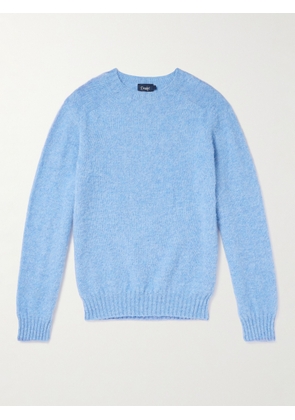 Drake's - Brushed Shetland Wool Sweater - Men - Blue - S