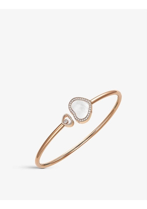Happy Hearts 18ct rose-gold, 0.19ct round-cut diamond and mother-of-pearl bracelet