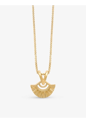 Mini Deco Fan 22ct yellow gold-plated sterling silver pendant necklace