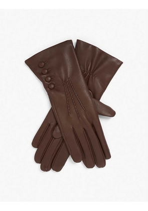 Evelyn cashmere-lined leather gloves