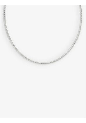 Snake rhodium-plated brass necklace