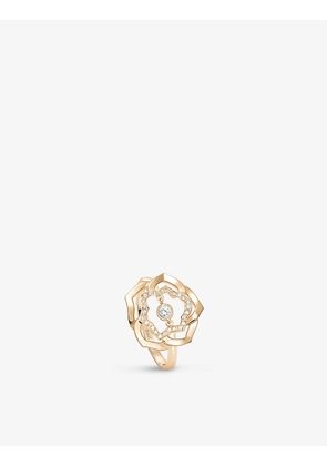Rose 18ct rose-gold and 0.11ct brilliant-cut diamond ring