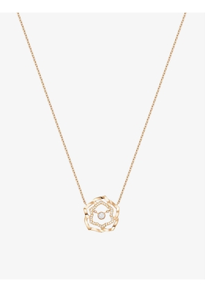 Rose 18ct rose-gold and 0.21ct brilliant-cut diamond pendant necklace