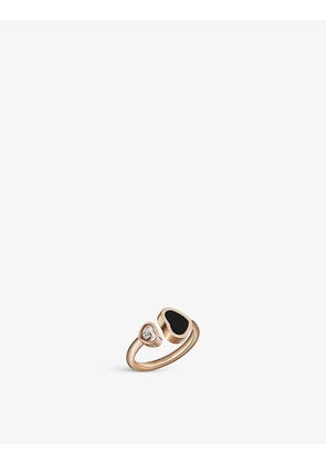 Happy Hearts 18ct rose-gold and 0.05ct round-cut diamond ring