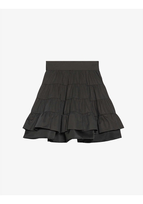 Fanfan ruffle-detail cotton mini skirt