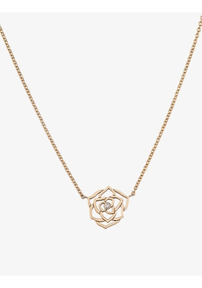Rose 18ct rose-gold and 0.02ct brilliant-cut diamond pendant necklace