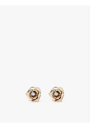 Piaget Rose 18ct rose-gold and 0.12ct brilliant-cut diamond earrings